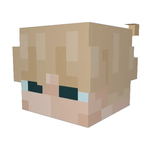 mikklkv Minecraft avatar head, 3D render