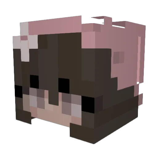 mikody Minecraft avatar head, 3D render
