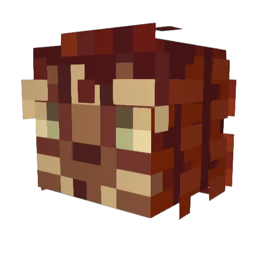 mikomlette Minecraft avatar head, 3D render