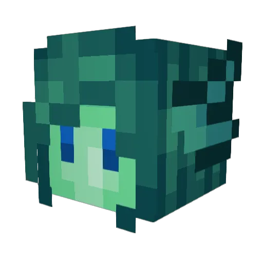 mikslll Minecraft avatar head, 3D render