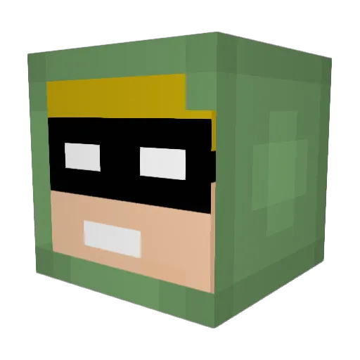 mikst Minecraft avatar head, 3D render