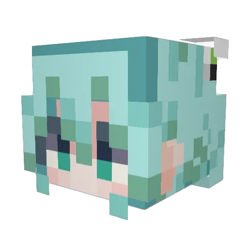 miku2400 Minecraft avatar head, 3D render