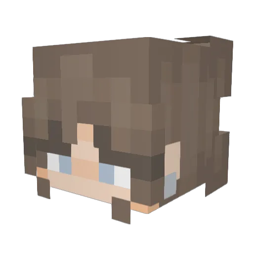 miku2x Minecraft avatar head, 3D render