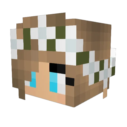 miku_saga Minecraft avatar head, 3D render