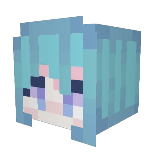 mikuchomo Minecraft avatar head, 3D render