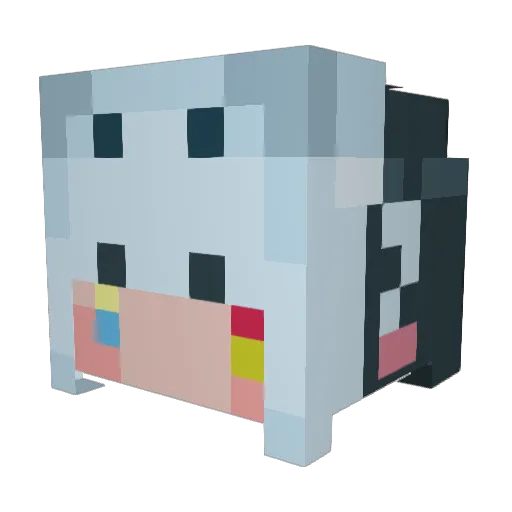 mikuchuwara Minecraft avatar head, 3D render