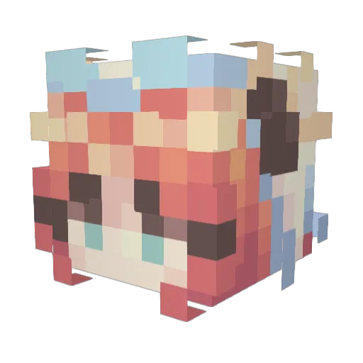 mikufricker Minecraft avatar head, 3D render