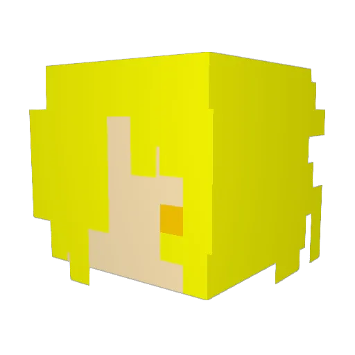 mikuhina Minecraft avatar head, 3D render