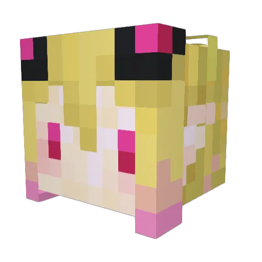 mikuryu Minecraft avatar head, 3D render