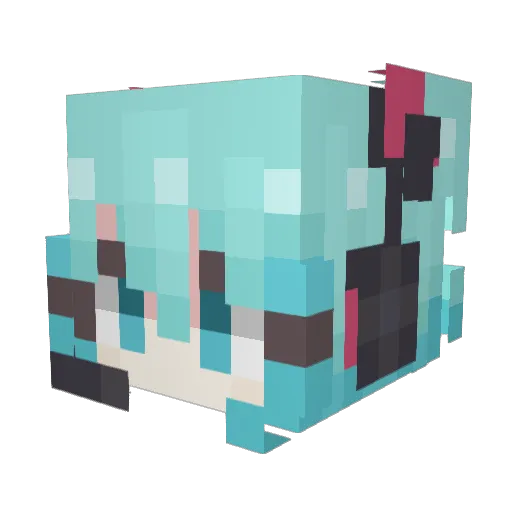mikuslop Minecraft avatar head, 3D render