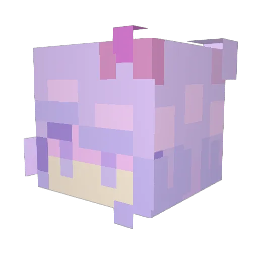 mikutymomo Minecraft avatar head, 3D render