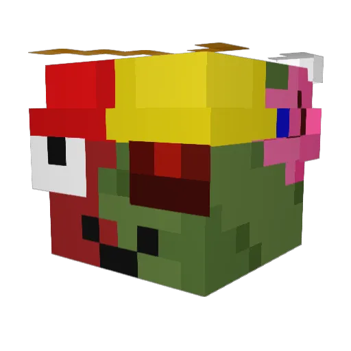 mikzzox Minecraft avatar head, 3D render