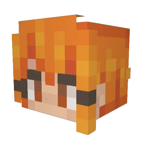 milacx Minecraft avatar head, 3D render