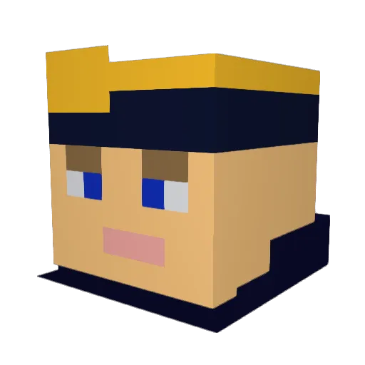 milamai Minecraft avatar head, 3D render