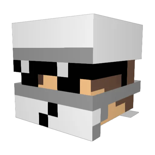 milanzzz Minecraft avatar head, 3D render