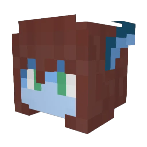 milbit Minecraft avatar head, 3D render