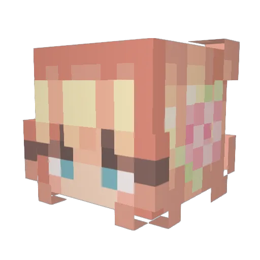 milimica Minecraft avatar head, 3D render