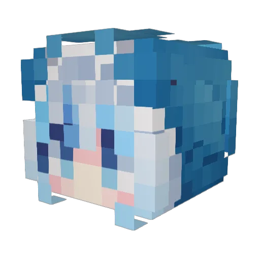 milk_chan Minecraft avatar head, 3D render