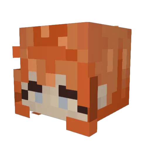 milkasito Minecraft avatar head, 3D render
