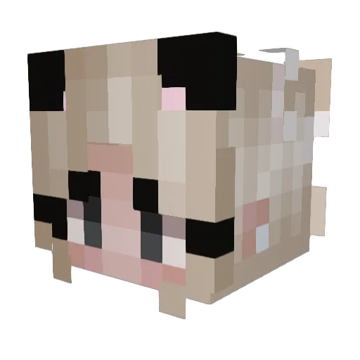 milkcree Minecraft avatar head, 3D render