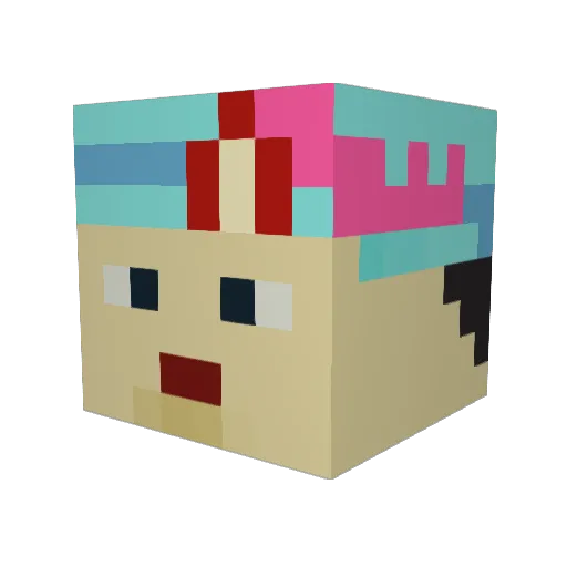 milkibana Minecraft avatar head, 3D render