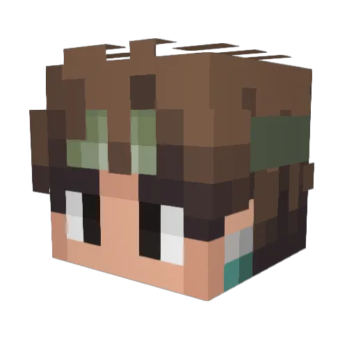 milkmile Minecraft avatar head, 3D render