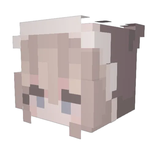 milkqxbreaqq Minecraft avatar head, 3D render