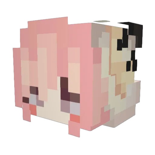 milkshakemiku Minecraft avatar head, 3D render