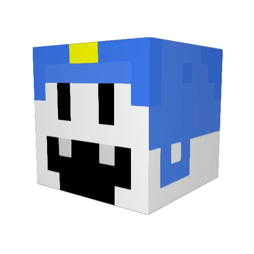 milktea_f Minecraft avatar head, 3D render