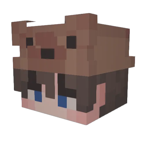 milkyren Minecraft avatar head, 3D render