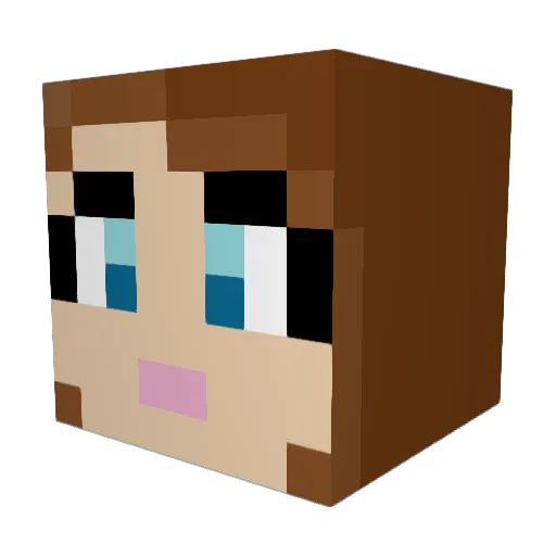 millaeeva Minecraft avatar head, 3D render