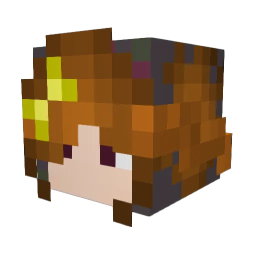millicra Minecraft avatar head, 3D render