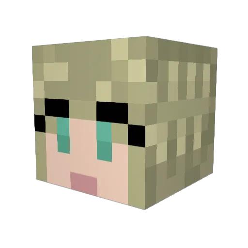 millielxu Minecraft avatar head, 3D render