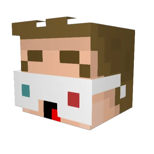 milokooter Minecraft avatar head, 3D render