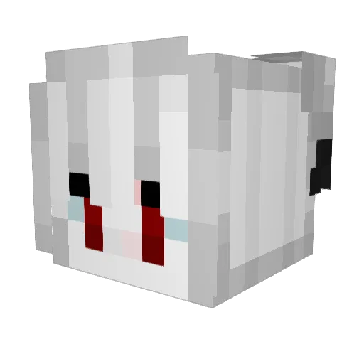 milu_exe Minecraft avatar head, 3D render