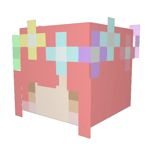 milu_lu Minecraft avatar head, 3D render