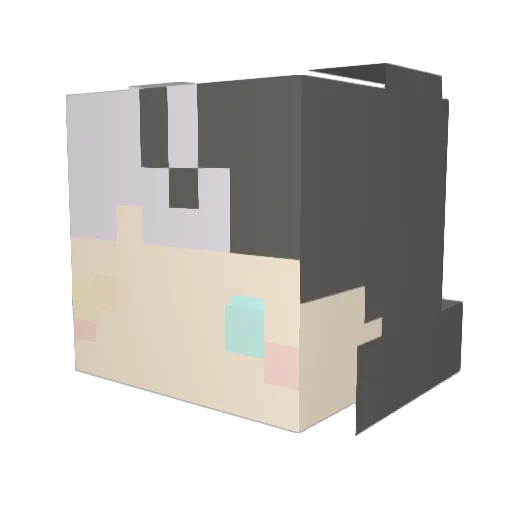 milufleur Minecraft avatar head, 3D render