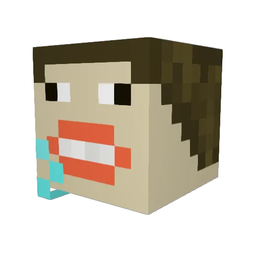 milujuminec Minecraft avatar head, 3D render