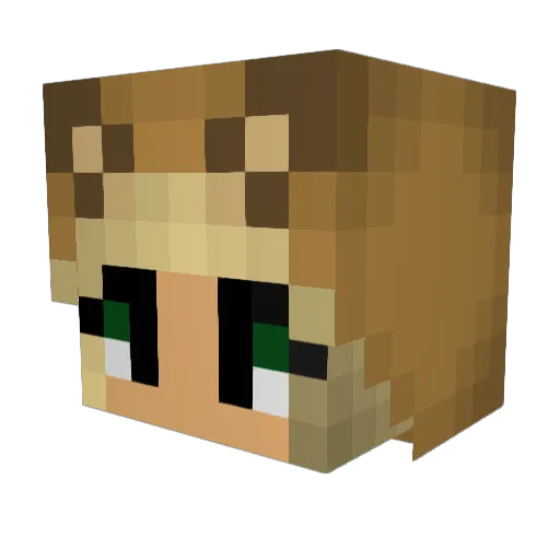 miluzivert Minecraft avatar head, 3D render