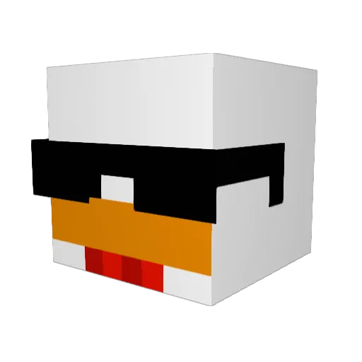 milzin Minecraft avatar head, 3D render