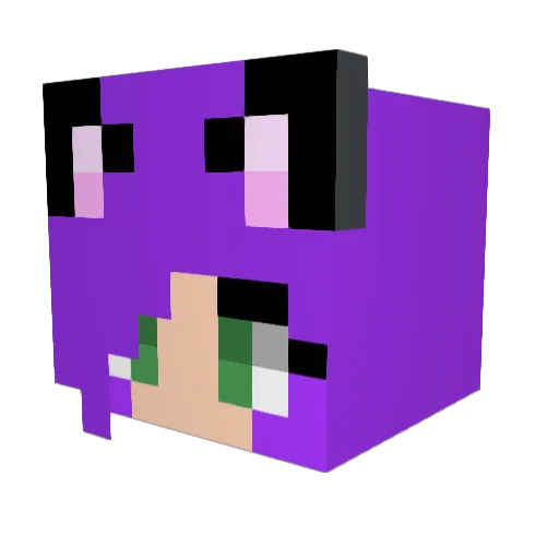 mimasarima Minecraft avatar head, 3D render