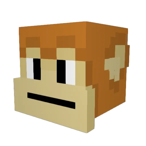 mimepe Minecraft avatar head, 3D render