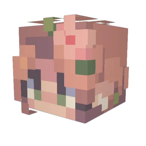 mimi1264 Minecraft avatar head, 3D render