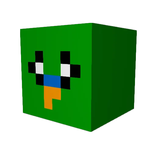 mimikraft Minecraft avatar head, 3D render