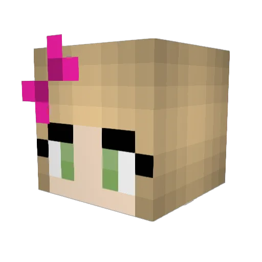 mimili_ Minecraft avatar head, 3D render