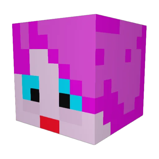 mimiplays Minecraft avatar head, 3D render