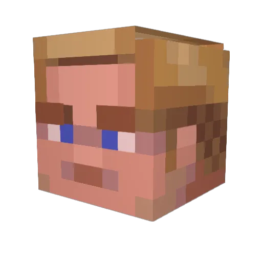 mimisoku Minecraft avatar head, 3D render