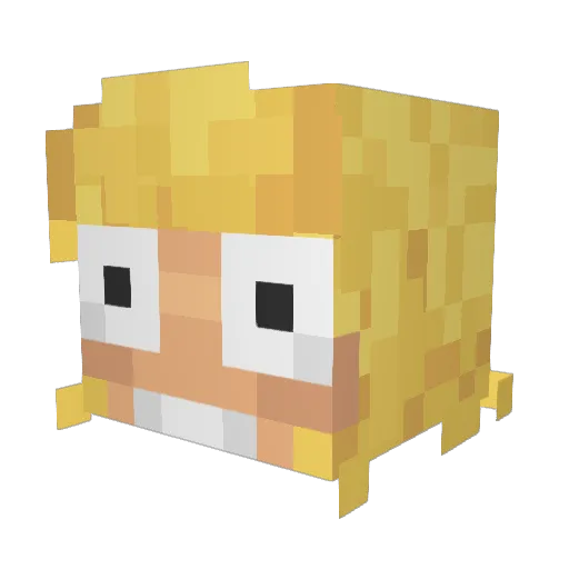 mimmky Minecraft avatar head, 3D render