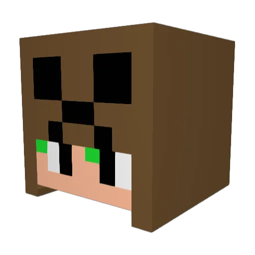 min10_k Minecraft avatar head, 3D render
