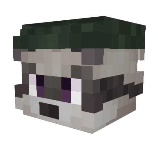 min3k Minecraft avatar head, 3D render